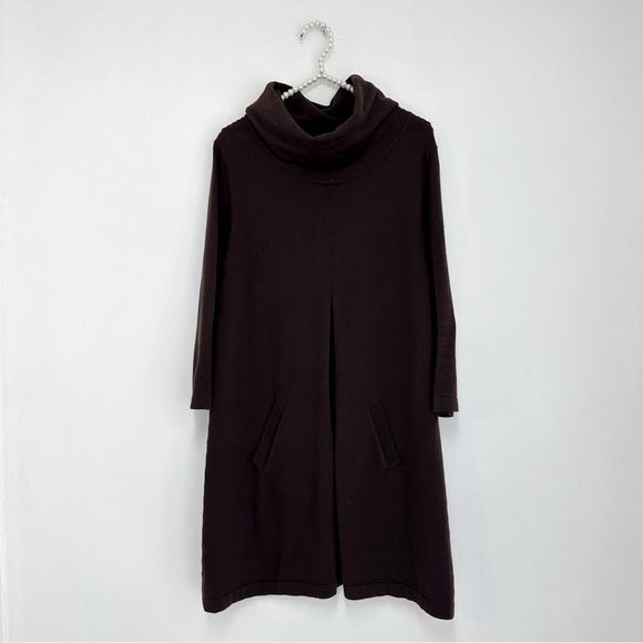 Tyler Boe Kim Cowl Neck Cashmere Sweater Dress in Brown - Picture 2 of 7